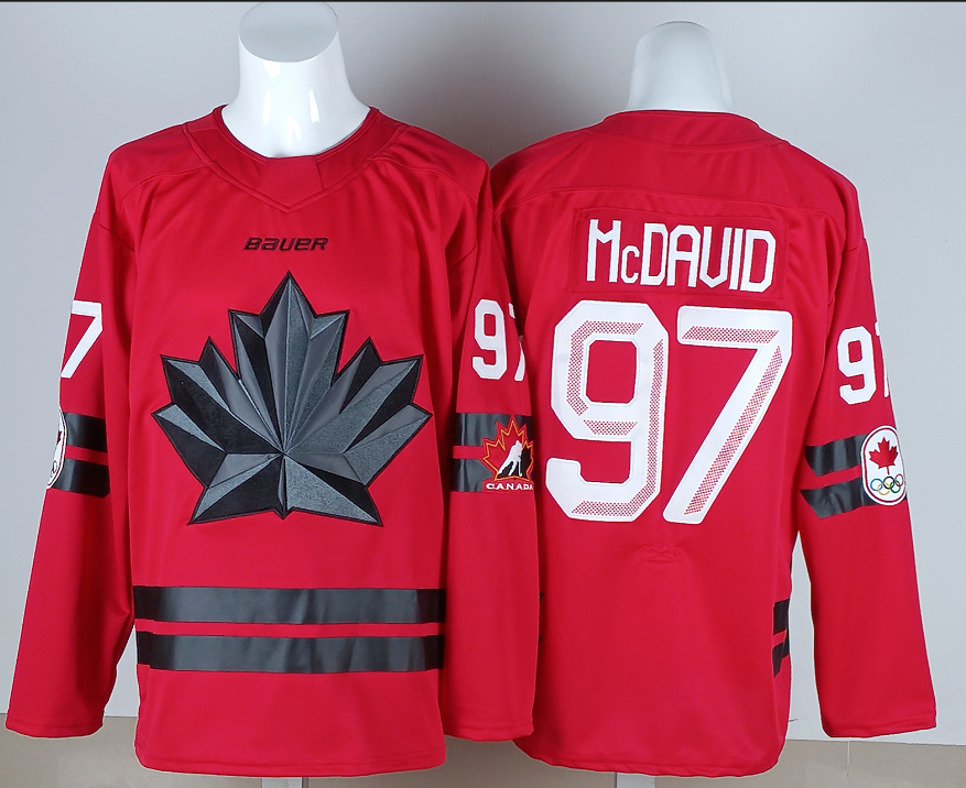 Men Canada Olympic #97 McDavid red jersey